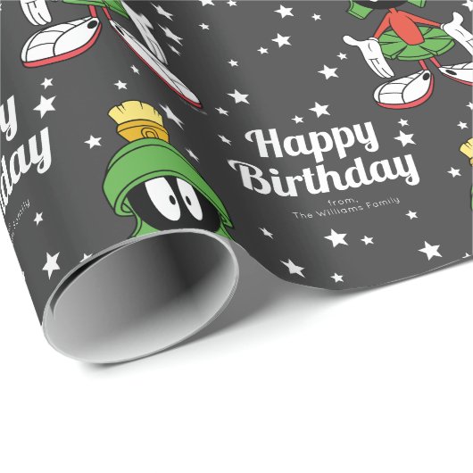 Custom MARVIN the MARTIAN™ Happy Birthday Geschenkpapier (Rolleneckpunkt)