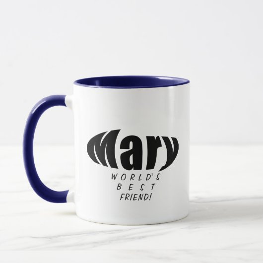 Custom "Mary" Best Mama and Friend, Black and Whit Tasse (Links)