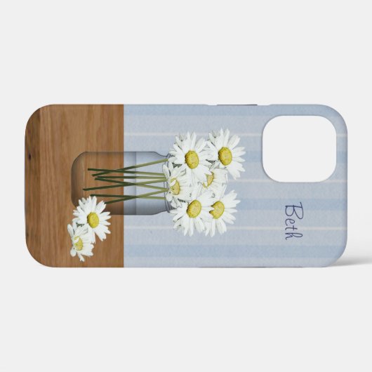 Custom Mason Jar of Daisies Case-Mate iPhone Hülle (Rückseite (Horizontal))