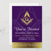 Custom Masonic Einladung Vorlagen | Grand Lodge (Vorne/Hinten)