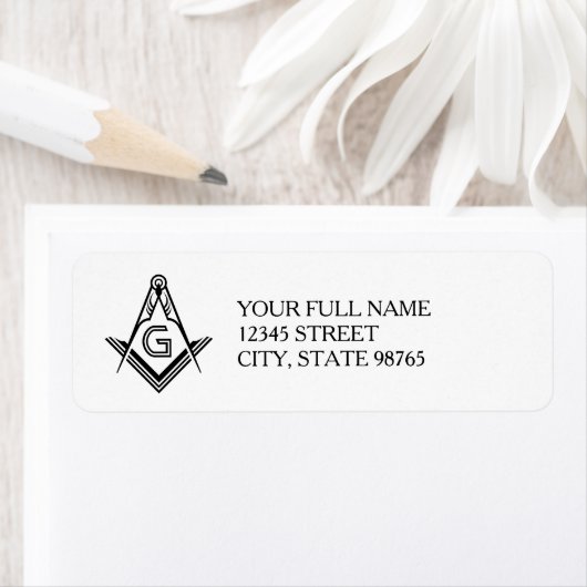 Custom Masonic Square & Compass Mailing Labels (Insitu)