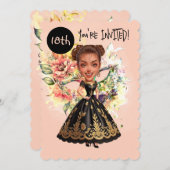 Custom Masquerade 18. Geburtstag Bash Einladung (Vorne/Hinten)