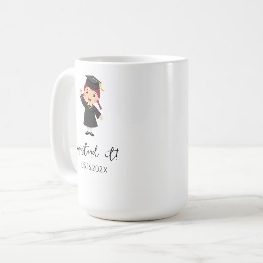 Custom Master's Degree Abschluss für sie mit Nam Kaffeetasse (Vorderseite Links)