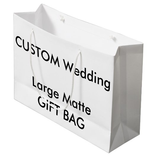 Custom MATTE Geschenktasche LARGE 12.5" x 9" Große Geschenktüte (Vorderseite Schrägansicht)