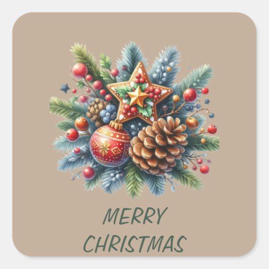 Custom Matte Gift Tags Quadratischer Aufkleber (Vorderseite)