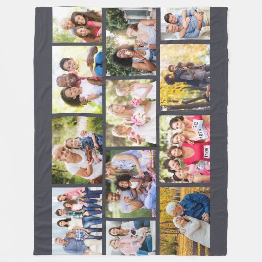 Custom Mauerwerk Collage - Grau 12 Foto Fleecedecke (Vorderseite)