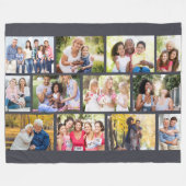 Custom Mauerwerk Collage - Grau 12 Foto Fleecedecke (Vorderseite (Horizontal))