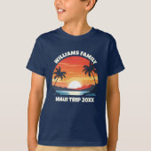 Custom Maui Trip Cool Sunrise Palm Tree Kinder T-Shirt (Vorderseite)