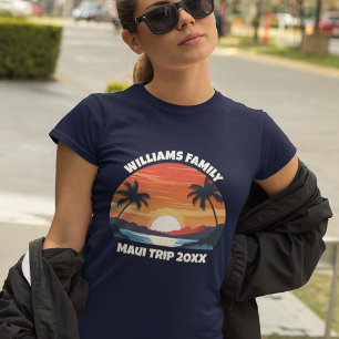 Custom Maui Trip Cool Sunrise Palm Tree Women's T-Shirt