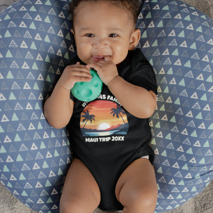 Custom Maui Trip Cool Sunrise Palm Trees Baby Strampler