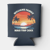 Custom Maui Trip Cool Sunrise Palm Trees Dosenkühler (Vorderseite)