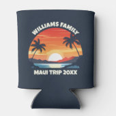 Custom Maui Trip Cool Sunrise Palm Trees Dosenkühler (Rückseite)