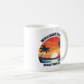 Custom Maui Trip Cool Sunrise Palm Trees Kaffeetasse (VorderseiteRechts)