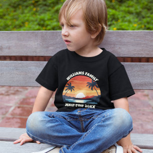 Custom Maui Trip Cool Sunrise Palm Trees Kleinkind T-shirt