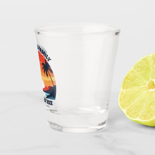 Custom Maui Trip Cool Sunrise Palm Trees Schnapsglas (Rechts)