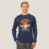 Custom Maui Trip Sunrise Palm Trees Long Sleeve Tri-Blend Shirt (Volle Vorderseite)