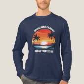 Custom Maui Trip Sunrise Palm Trees Long Sleeve Tri-Blend Shirt (Vorderseite)