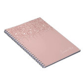 Custom Mauve Blush Pink Dusty Rose Gold Glitzer Notizblock (Rechte Seite)