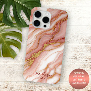 Custom Mauve Blush Pink Gold Marmor Art Muster Case-Mate iPhone Hülle