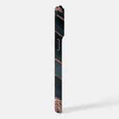 Custom Mauve Rose Gold Dark Blue Marmor Muster iPhone Hülle (Rechte Seite)