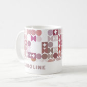 Custom Mauve Taupe Blush Pink Angesagt Art Muster Kaffeetasse (Vorderseite Links)