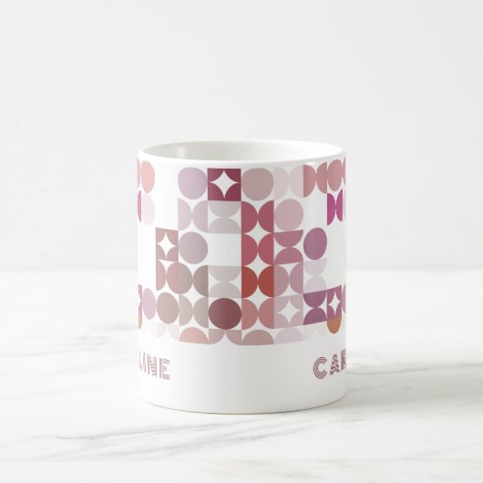 Custom Mauve Taupe Blush Pink Angesagt Art Muster Kaffeetasse (Mittel)