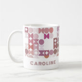 Custom Mauve Taupe Blush Pink Angesagt Art Muster Kaffeetasse (Links)