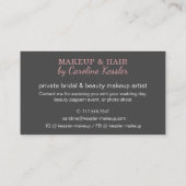 Custom Mauve Taupe Blush Pink Makeup Artist Visitenkarte (Rückseite)