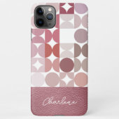 Custom Mauve Taupe Blush Pink Retro Art Muster iPhone Hülle (Rückseite)