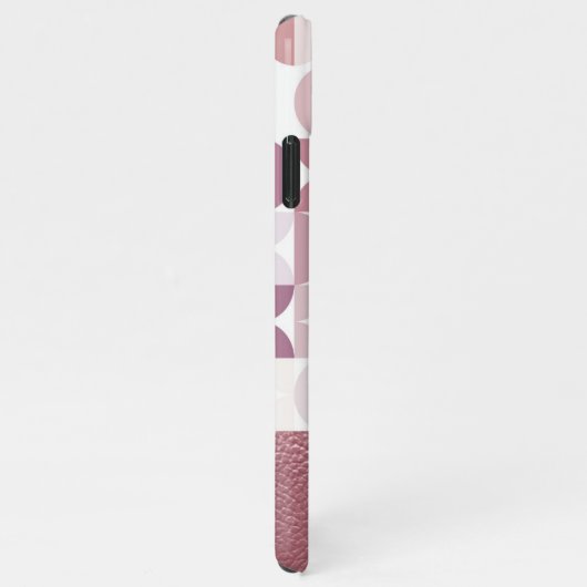 Custom Mauve Taupe Blush Pink Retro Art Muster iPhone Hülle (Rechte Seite)