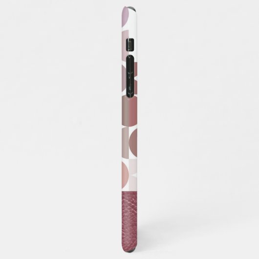 Custom Mauve Taupe Blush Pink Retro Art Muster iPhone Hülle (Linke Seite)