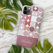 Custom Mauve Taupe Blush Pink Retro Art Muster iPhone Hülle