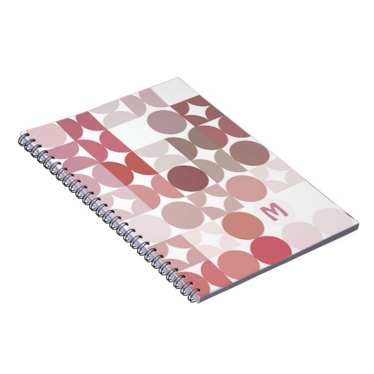 Custom Mauve Taupe Blush Pink Retro Art Muster Notizblock (Rechte Seite)