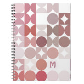 Custom Mauve Taupe Blush Pink Retro Art Muster Notizblock (Vorderseite)