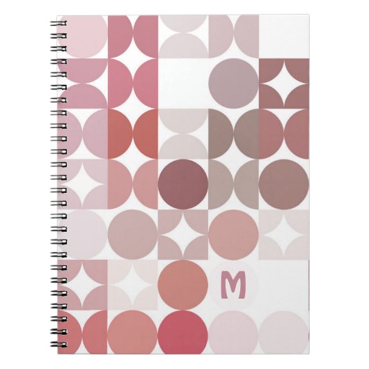 Custom Mauve Taupe Blush Pink Retro Art Muster Notizblock (Vorderseite)