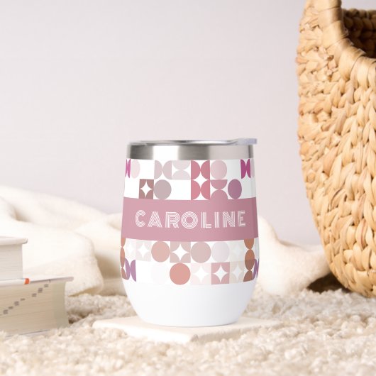 Custom Mauve Taupe Peach Blush Pink Art Muster (Wohnzimmer)