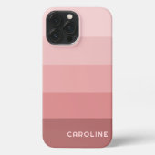 Custom Mauve Taupe Peach Blush Pink Streifen iPhone Hülle (Rückseite)