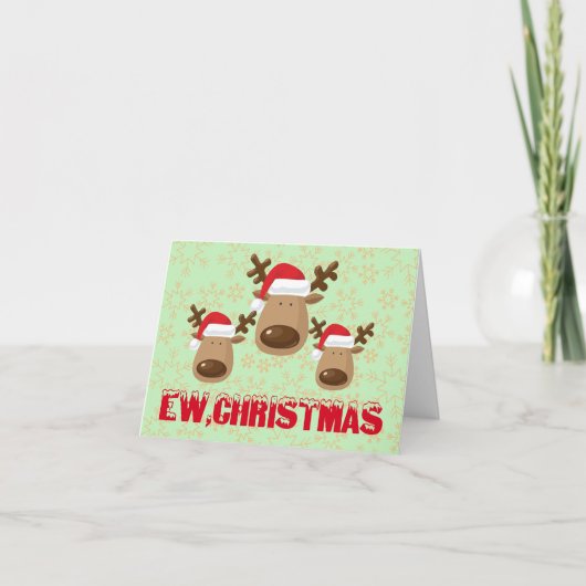 Custom Maw Ew Christmas Funny Reindeer Anti Feiertagskarte (Vorderseite)
