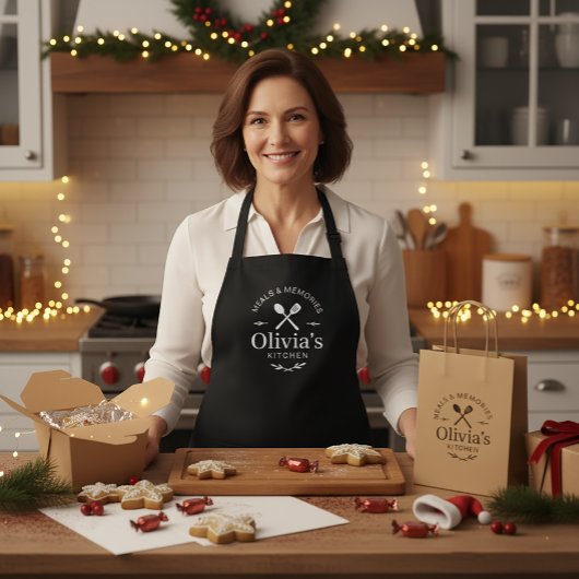 Custom Meals & Memories Kitchen Apron Schürze