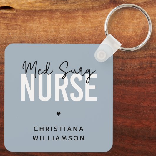 Custom Med Surg Nurse | Medizinisch-chirurgische K Schlüsselanhänger (Rückseite)