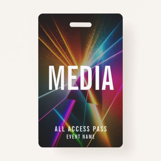 Custom Media Event Staff All Access Pass QR Code Ausweis (Vorderseite)