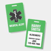 Custom Medical Alert ID & Emergency Contact Card Ausweis (Front & Back)
