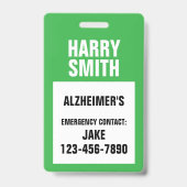 Custom Medical Alert ID & Emergency Contact Card Ausweis (Back)