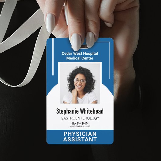 Custom Medical Employee Foto ID Royal Blue Ausweis