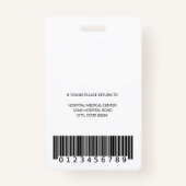 Custom Medical Employee Foto ID Royal Blue Ausweis (Rückseite)