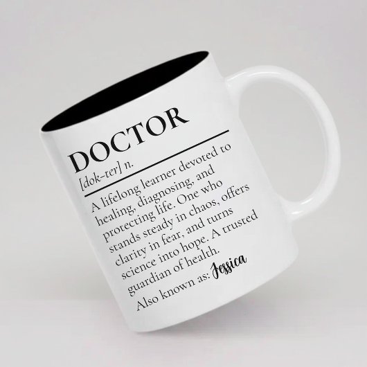 Custom Medical Professional Gift Doctor Definition Zweifarbige Tasse