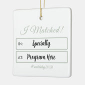 Custom Medical Residency Match Day Keepsake Keramikornament (Links)