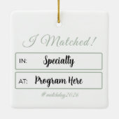 Custom Medical Residency Match Day Keepsake Keramikornament (Rückseite)