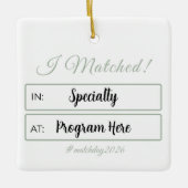 Custom Medical Residency Match Day Keepsake Keramikornament (Vorderseite)