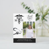 Custom Medical School Graduation Party Danke Postkarte (Stehend Vorderseite)